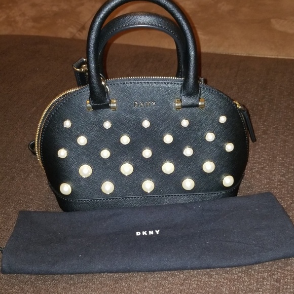 Dkny Handbags - DKNY Pearl studded Black purse NWOT